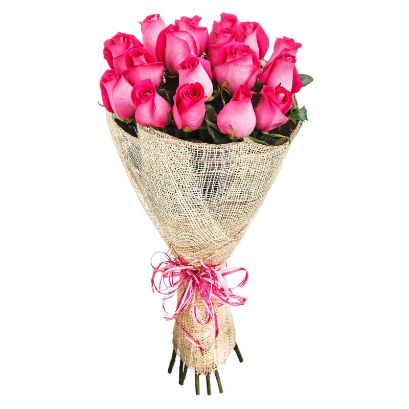 Strauß aus 15 rosa Rosen